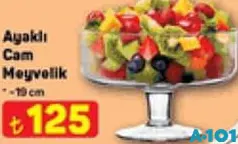 AYAKLI CAM MEYVELİK 19 CM
